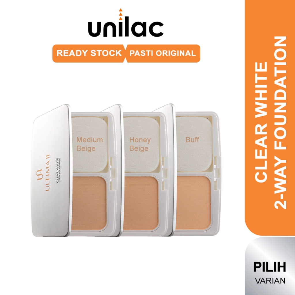 (Original) Ultima II Foundation Clear White 2-way Whitening - Foundation Ultima Bedak padat