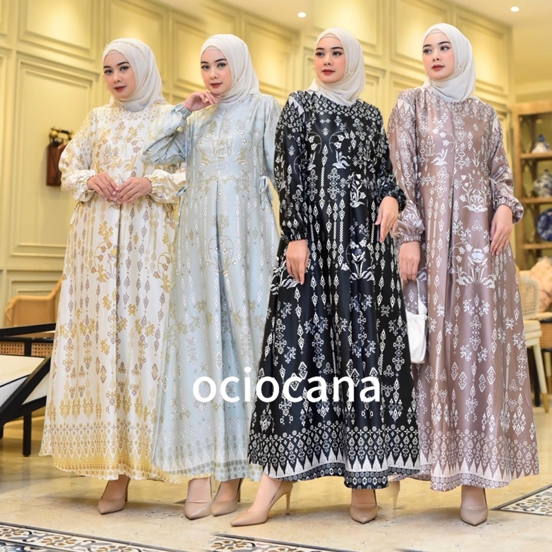 Gamis motif raya|| gamis bahan silk premium terbaru