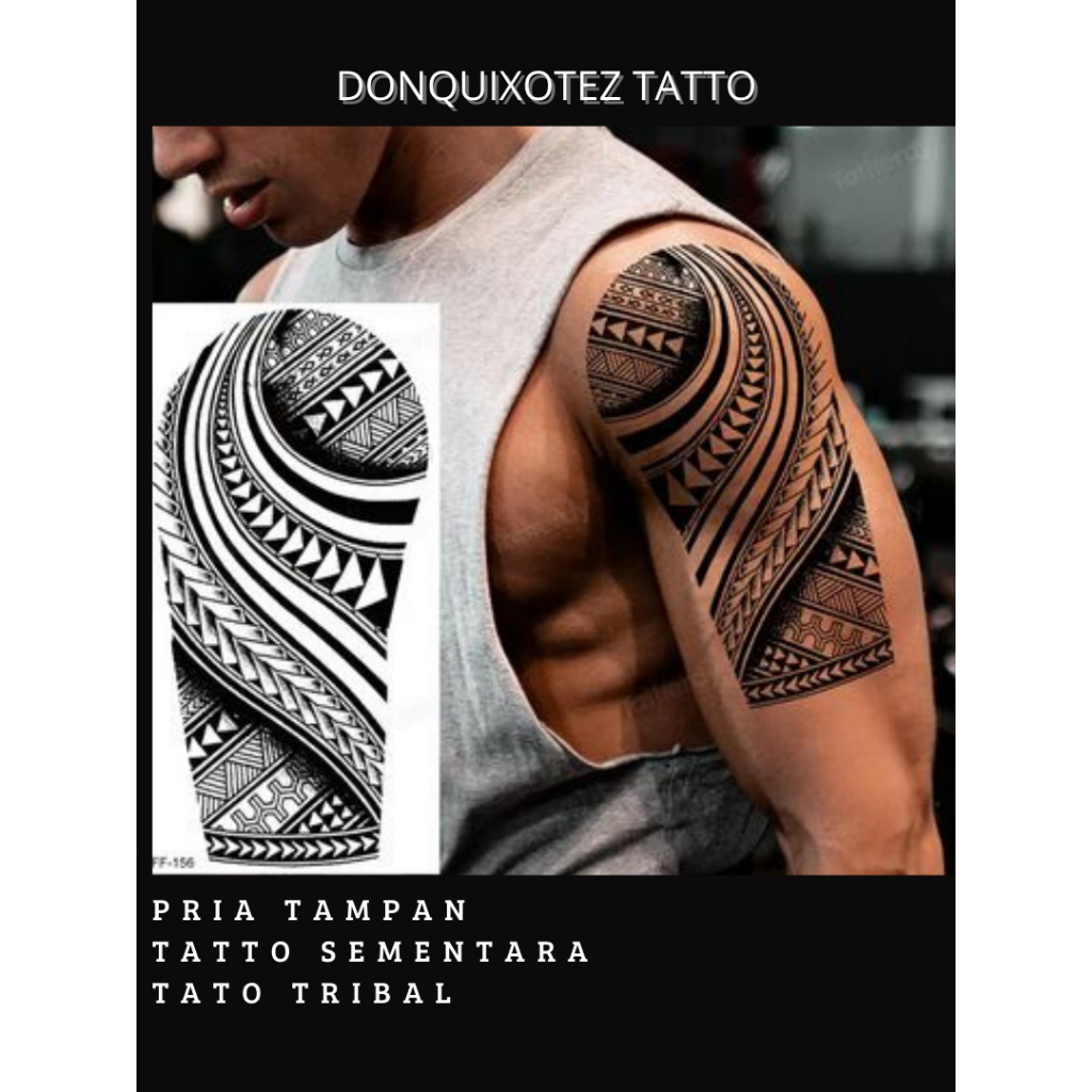 PREMIUM Tribal tattoo temporary bahu lengan dada temporer ornamen tatto tahan lama tato sementara