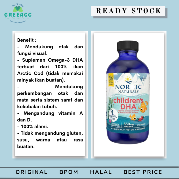 Nordic Children DHA 119mL BPOM Original Nordic Natural Children's DHA Nordic Childrens 119 mL Liquid