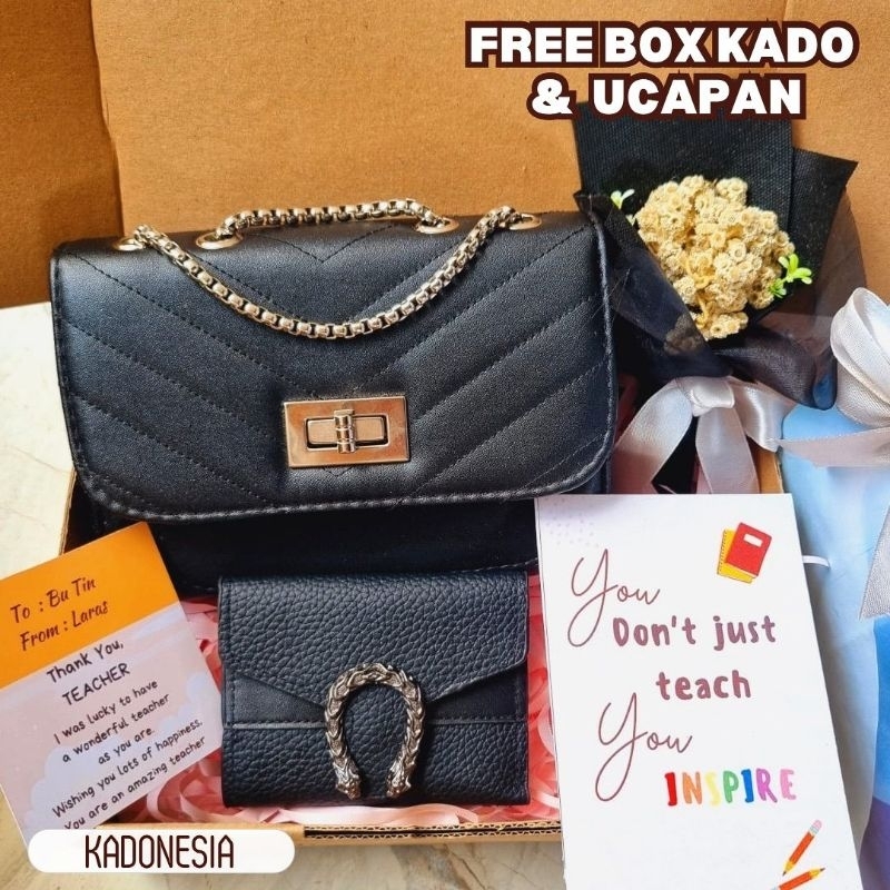 Kado Guru Cewek / Hampers Hari Guru / Hadiah Guru Slingbag Tas