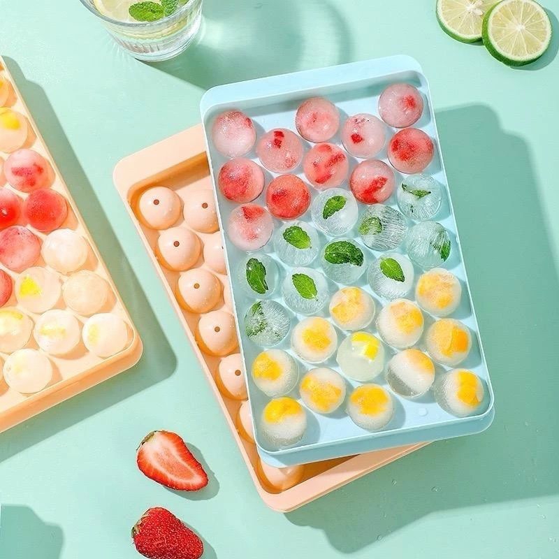 Cetakan Es Batu 33 Round Mini Cetakan Jelly  Es Pudding Bulat Mini 33 Slot