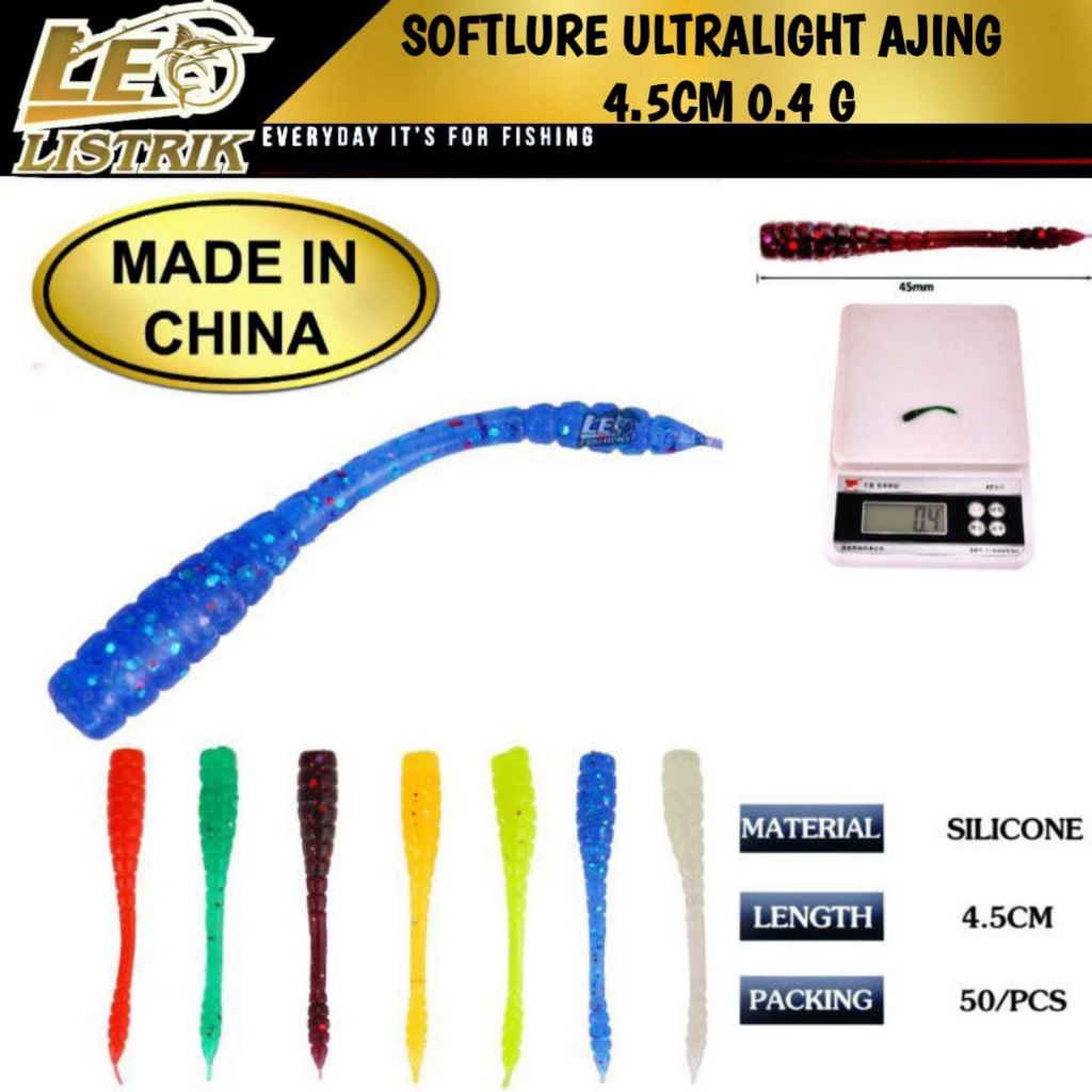 50 PCS SOFTLURE ULTRALIGHT 4.5CM 4.0G SOFT LURE AJING TERLARIS
