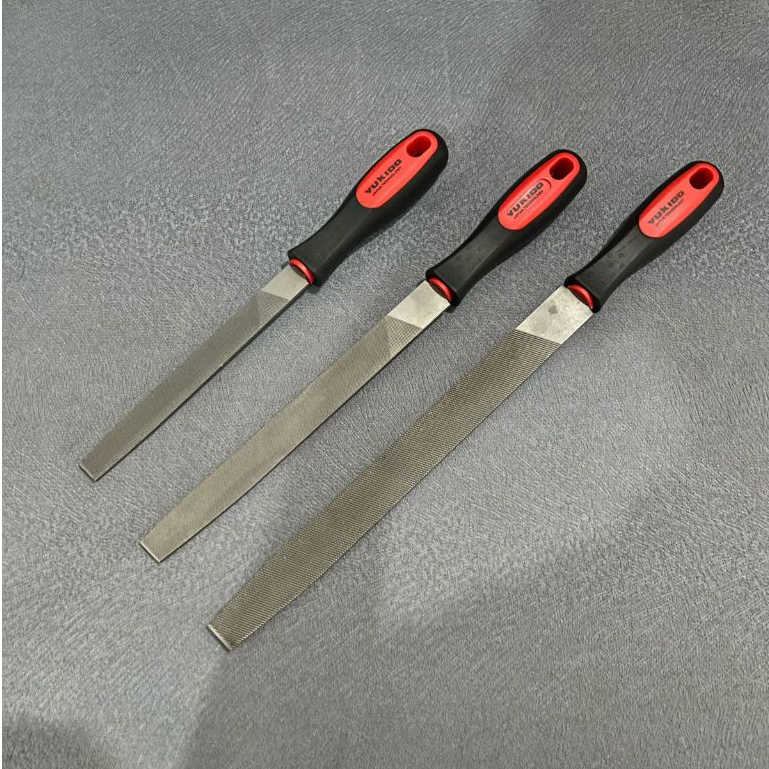 YUKIDO kikir besi jumbo besar plat baja gepeng gigi halus 6" 8" 10" 12" flat Datar gepeng