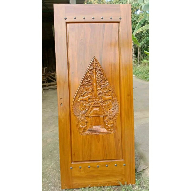 Daun Pintu Ukiran Motif Wayang, Pintu Kamar Jati Ukir