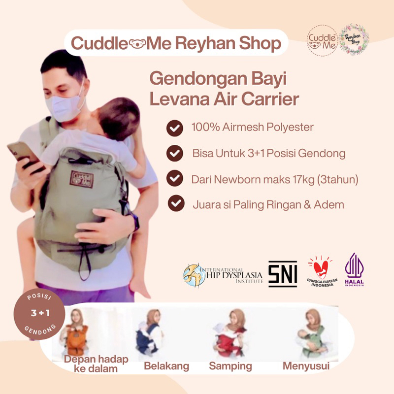 GENDONGAN BAYI SSC M SHAPE ADJUSTABLE CUDDLEME LEVANA AIR CARRIER NEW BORN