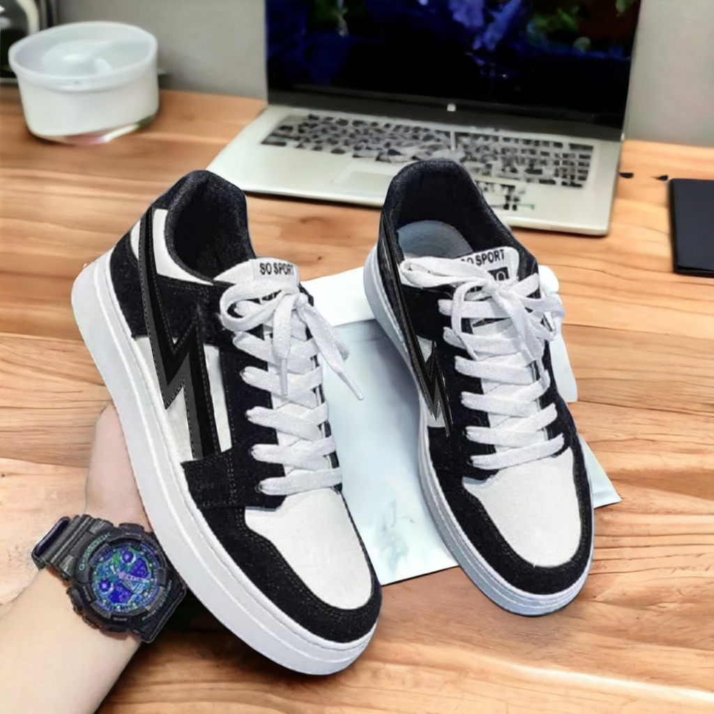 Cuci Gudang Sepatu Pria Casual Formal Premium Separu Sneakers Pria Wanita Import White Kulit Porsech