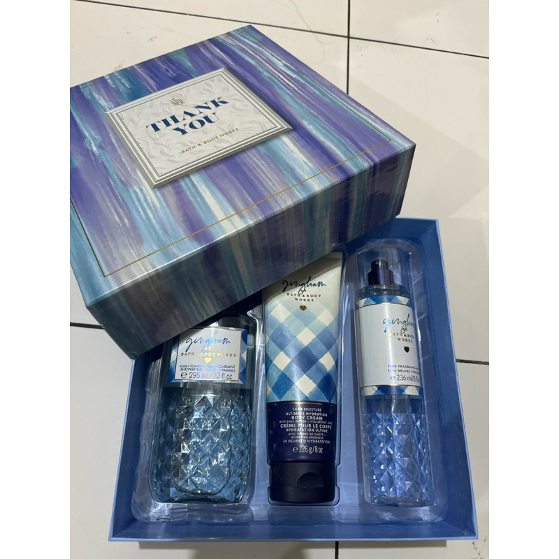 Bath & body works BBW gift set / giftset Gingham full size Box original 100%