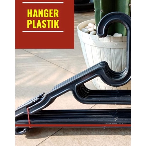 Free Ongkir LUSINAN Hanger Plastik Hitam Laundry Lusinan Hanger laundry