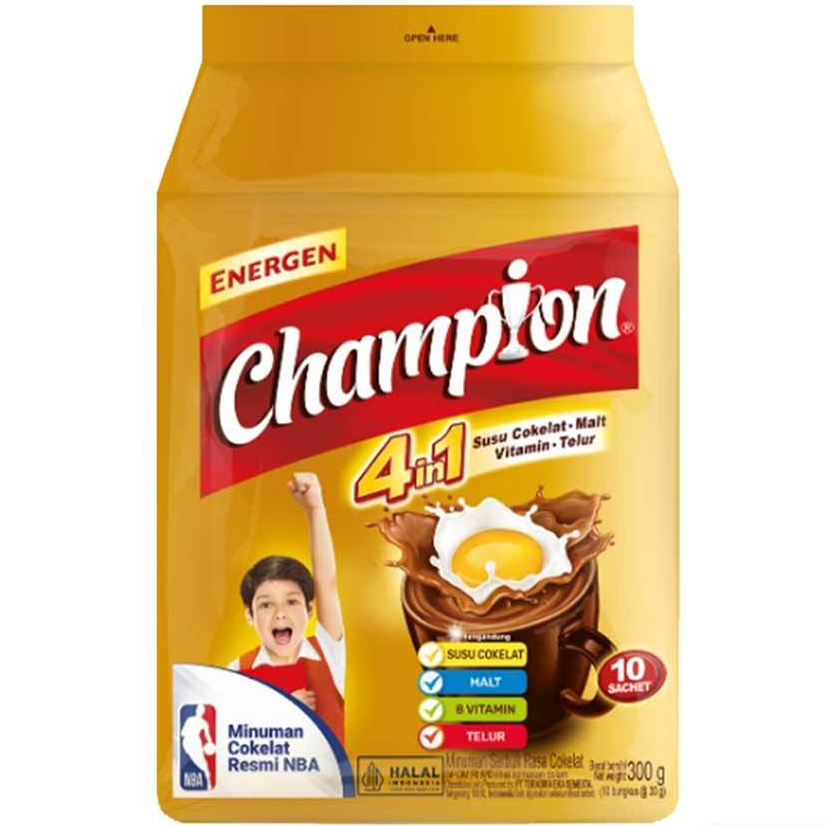 

ENERGEN Cereal Instant 4 in 1 Champion Coklat Pouch 10 x 30gr (300gr)