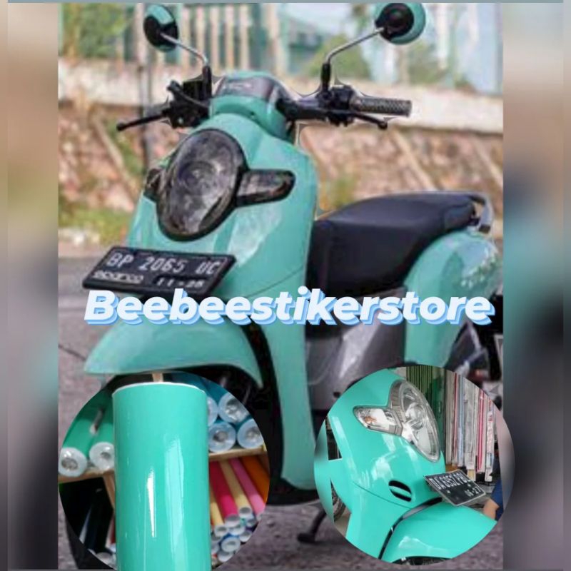 Setiker Sekotlet Motor hijau mint hijau telor asin stiker sekotlet motor hijau tosca biru tosca