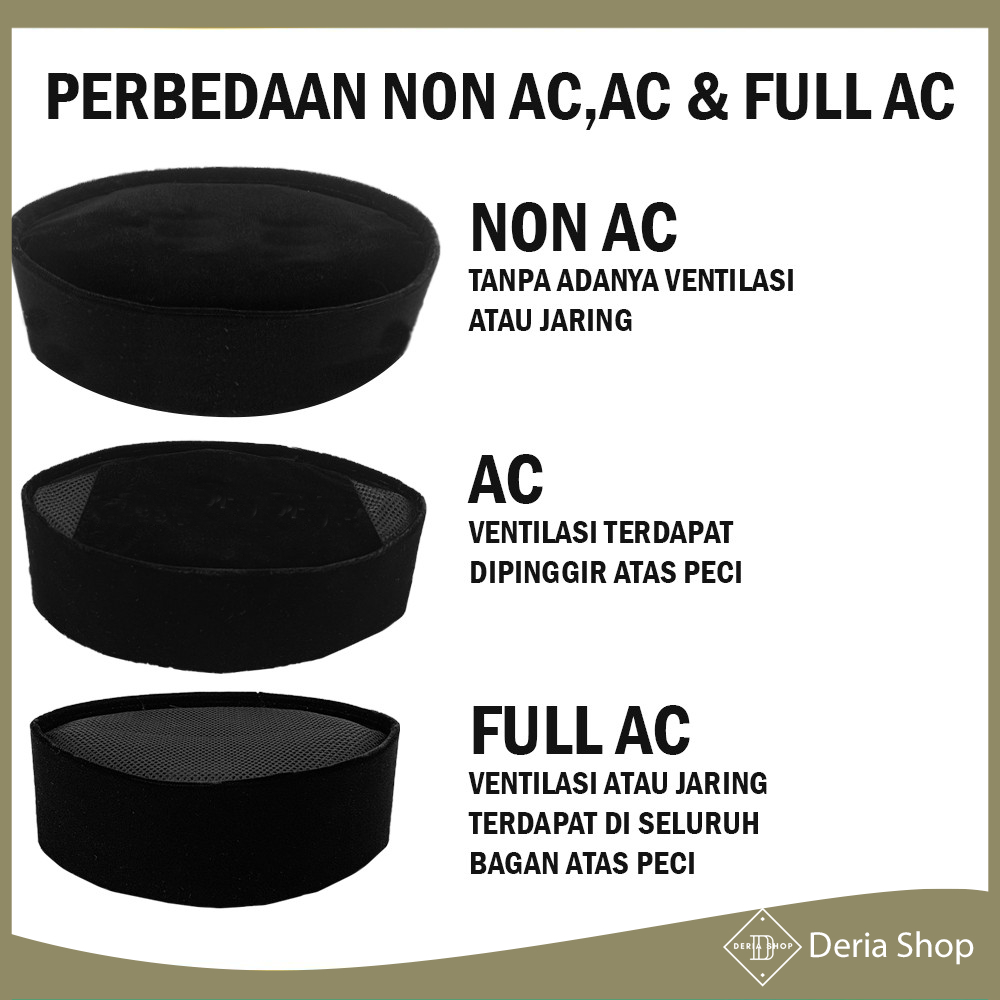 CUCI GUDANG PECI SONGKOK PREMIUM HAJI ALAY DELUXE AC TINGGI 7 8 9 10 CM HITAM SHOLAT BLUDRU UKURAN