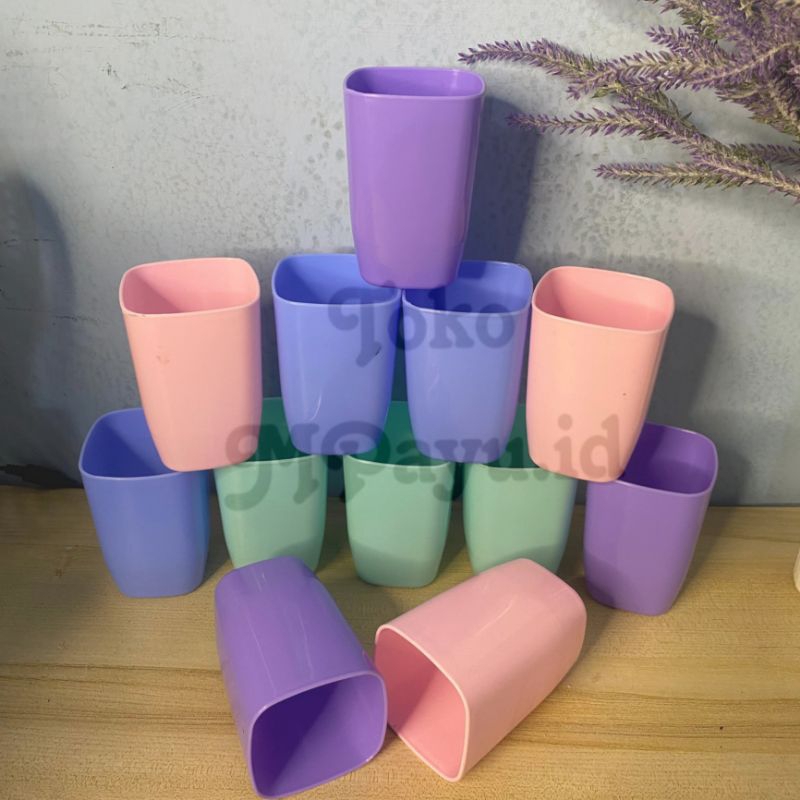 GROSIR 1 Lusin (12pcs) Gelas Minum Lemon Segi|Gelas Alaska Gelas Plastik  Gelas murah