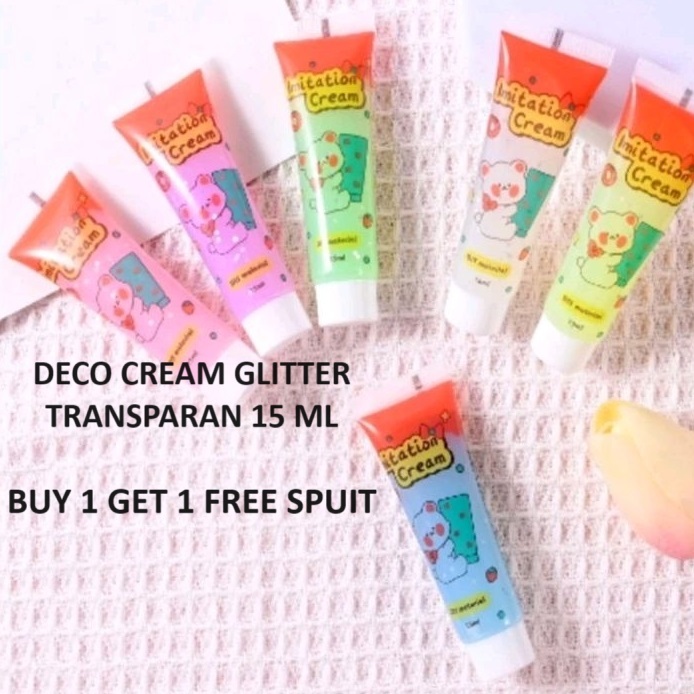 

Lem Deco Cream Glitter Transparan FREE Spuit. UK MINI 15ML, Deco Cream Glitter, Resin DIY