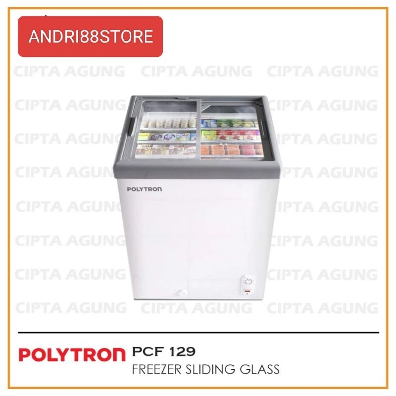 BOX FREEZER POLYTRON 100 LITER PCF 129 SLIDING GLASS