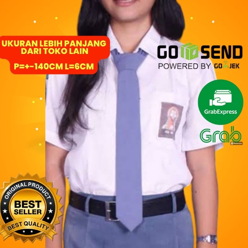 Dasi SMA Polos Panjang Abu dasi abu sekolah dasi abu abu
