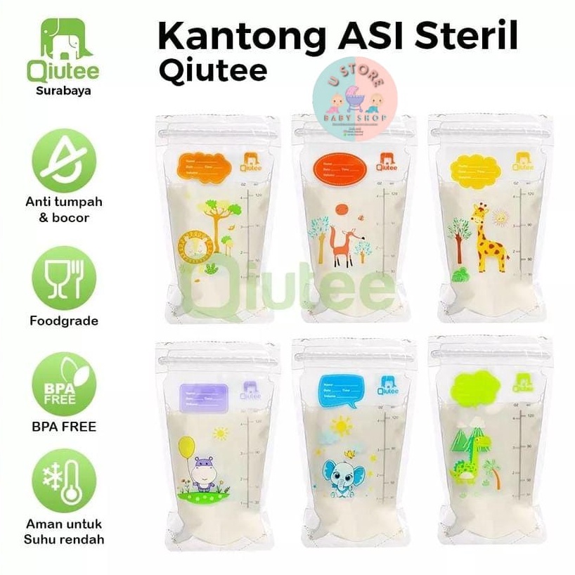 Belanja Nyaman Kantong Asi Qiutee baby asip plastik 12ml Breastmilk storage bag 12ml isi 3 pcs Kanto