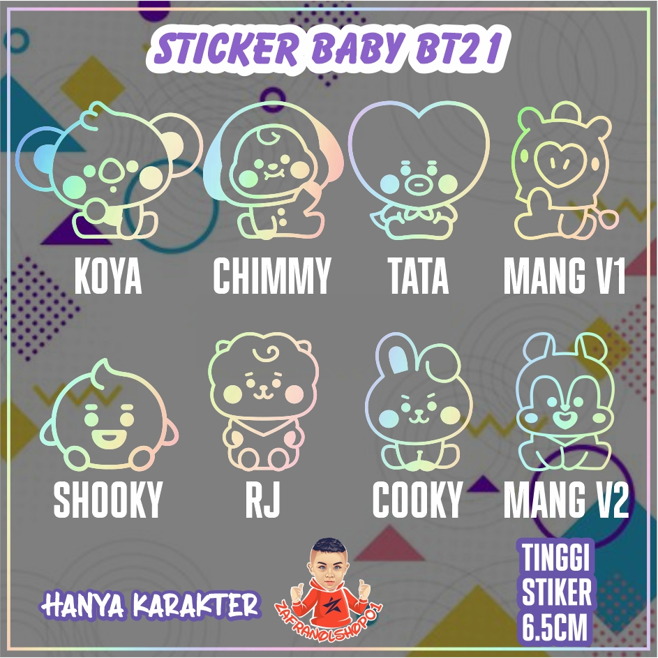 

STIKER BTS BABY BT21 KARAKTER HOLOGRAM