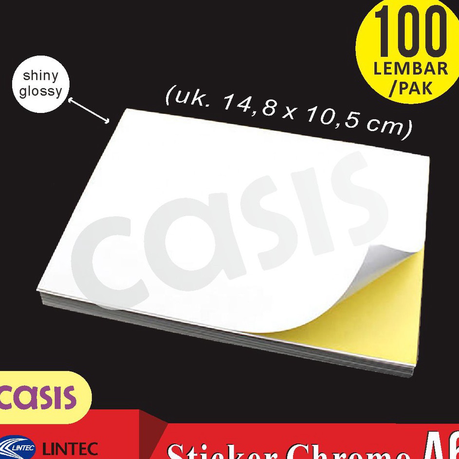 

Harga Murah stiker chromo glossy A6 isi 1 lbr lintec CASIS