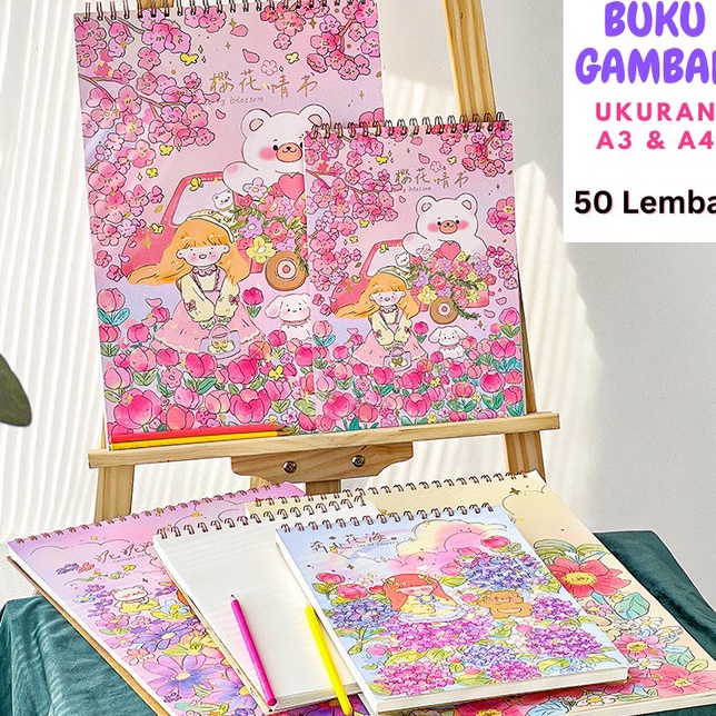 

Kreatif Buku Gambar Lukis Sketsa Anak Mewarnai Sketchbook A3 A4 ST45
