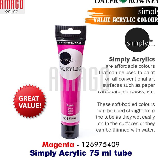 

DALERROWNEY Simply Acrylic Paint 75 ml Magenta 12697549
