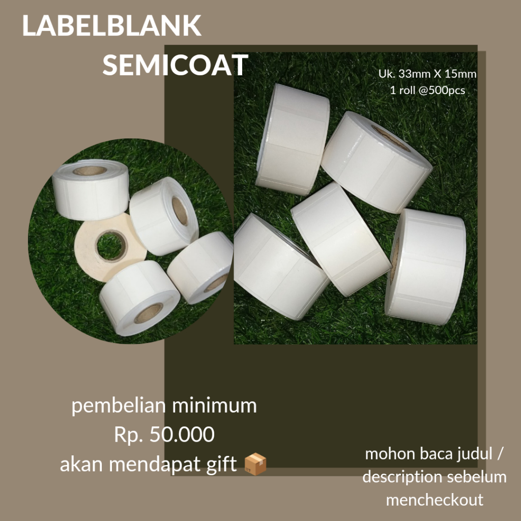 

LABEL BLANK THERMAL UK. 50MM X 30MM // 1 ROLL @ 500pcs