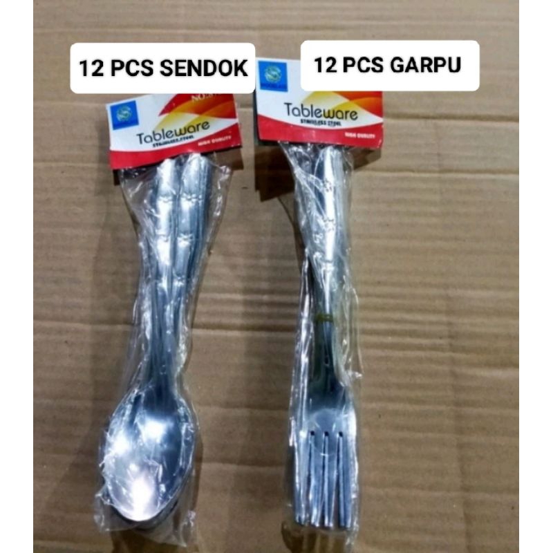 SENDOK MAKAN GARPU MAKAN STAINLESS TEBAL HARGA SATU LUSIN SENDOK SATU LUSIN HARPU
