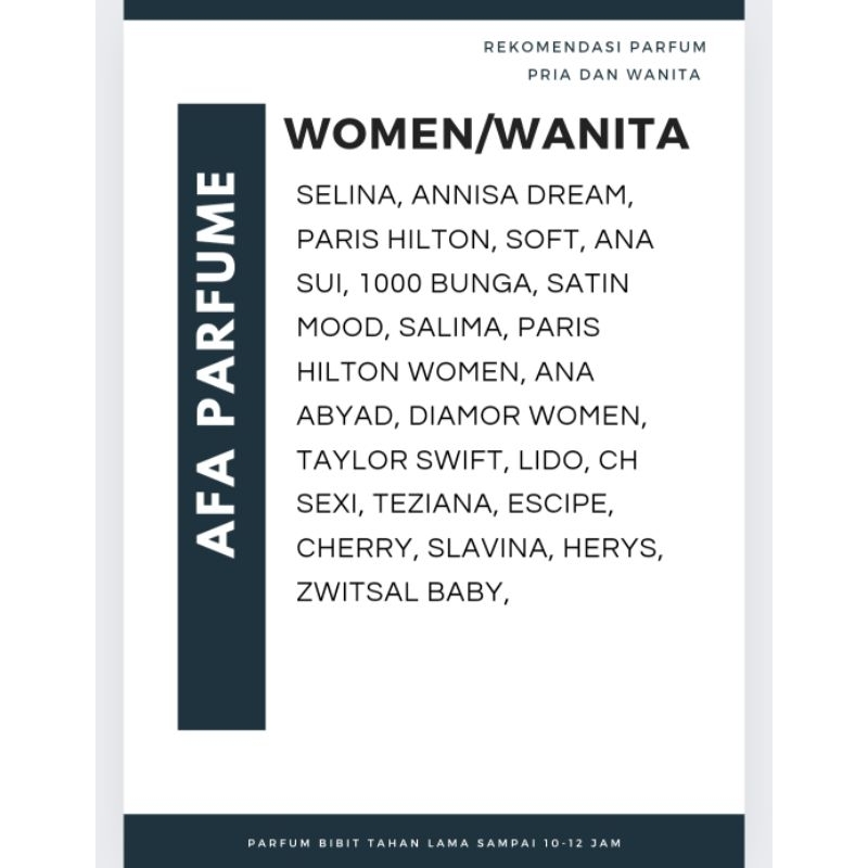 PARFUM AFA WOMEN/WANITA OLES ATAU ROLL TAHAN LAMA