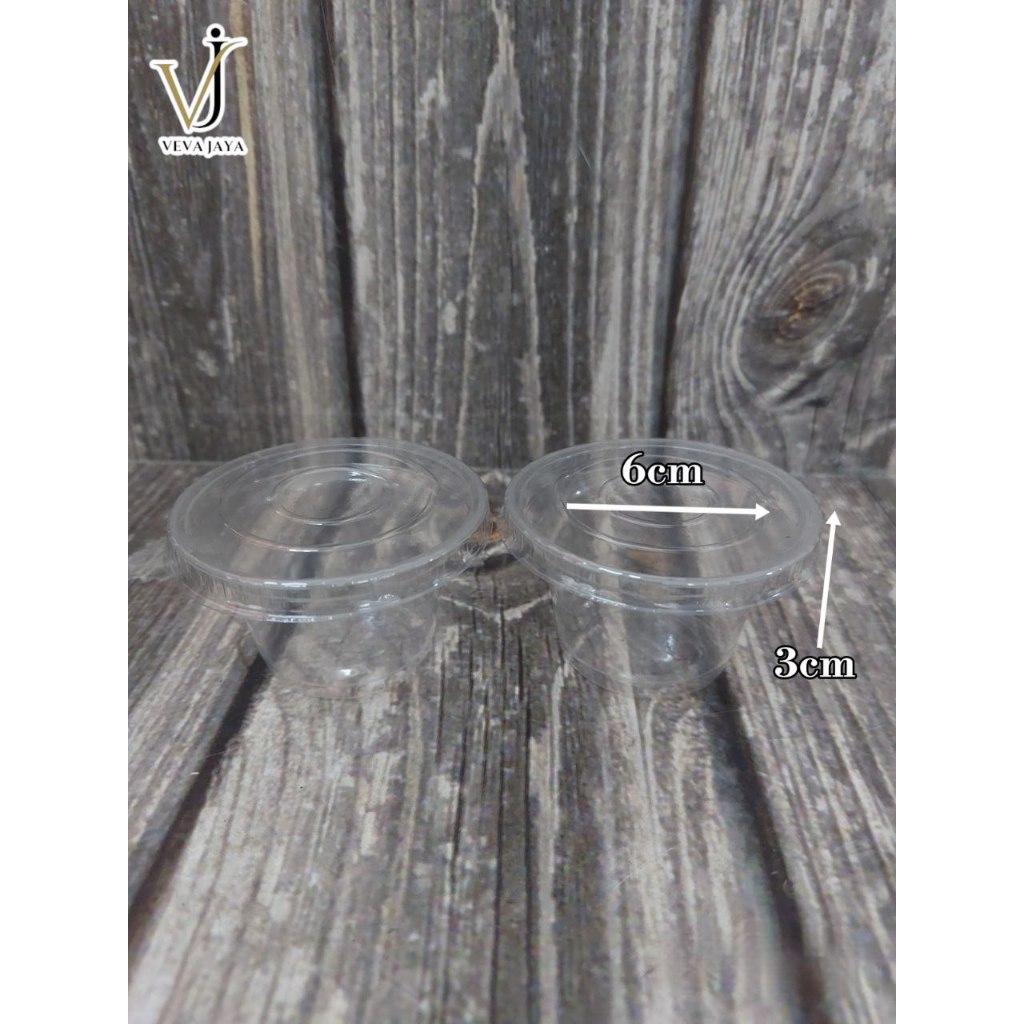 Cup jelly merk top cup 65 ml 1 pack isi 50 pcs/ top cup 65 ml/ cup plastik/ cup tutup plastik