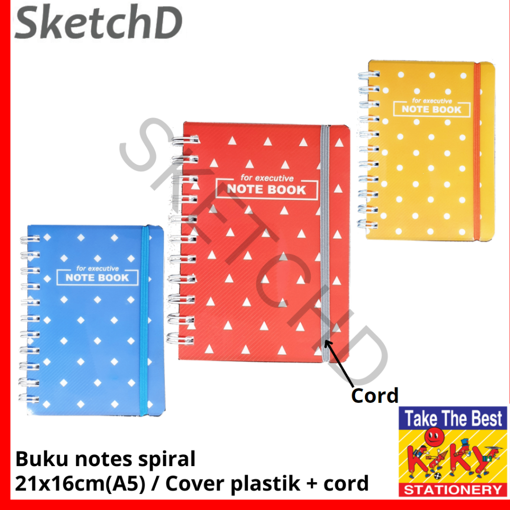 

Buku notebook spiral Kiky A5 80 lembar 21x16cm + karet