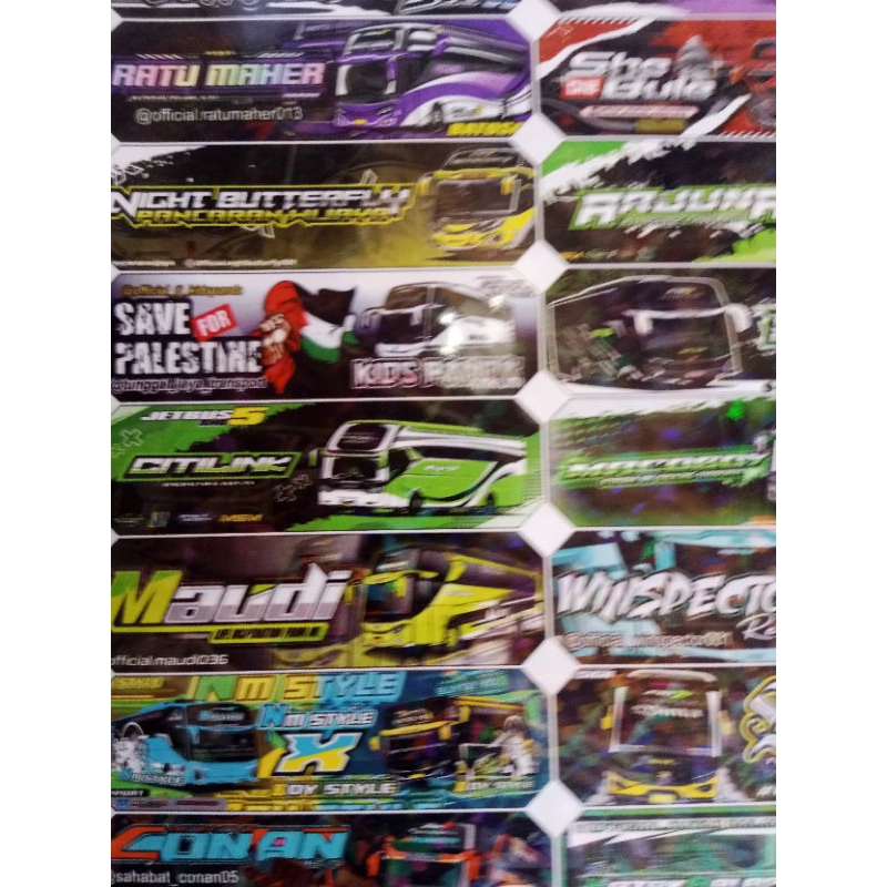 

stiker mainan bismania Basuri telolet hologram15pcs