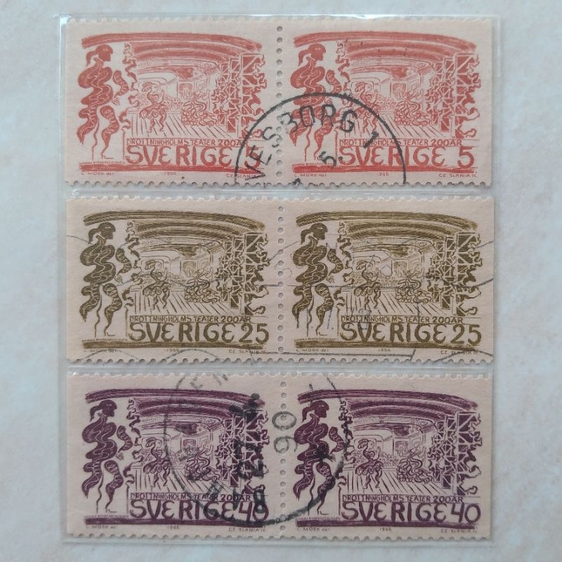 

Prangko Perangko Kuno Swedia Sverige 1966 Booklet Pane - YN1521