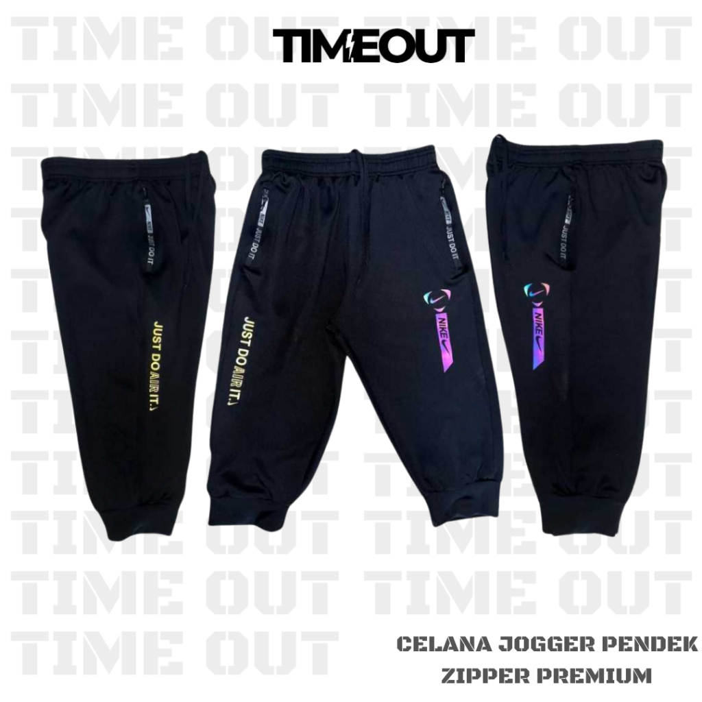 New Time Out - Celana Training Jogger 3/4 Joger Pants Olahraga Premium Pria Wanita 7/8