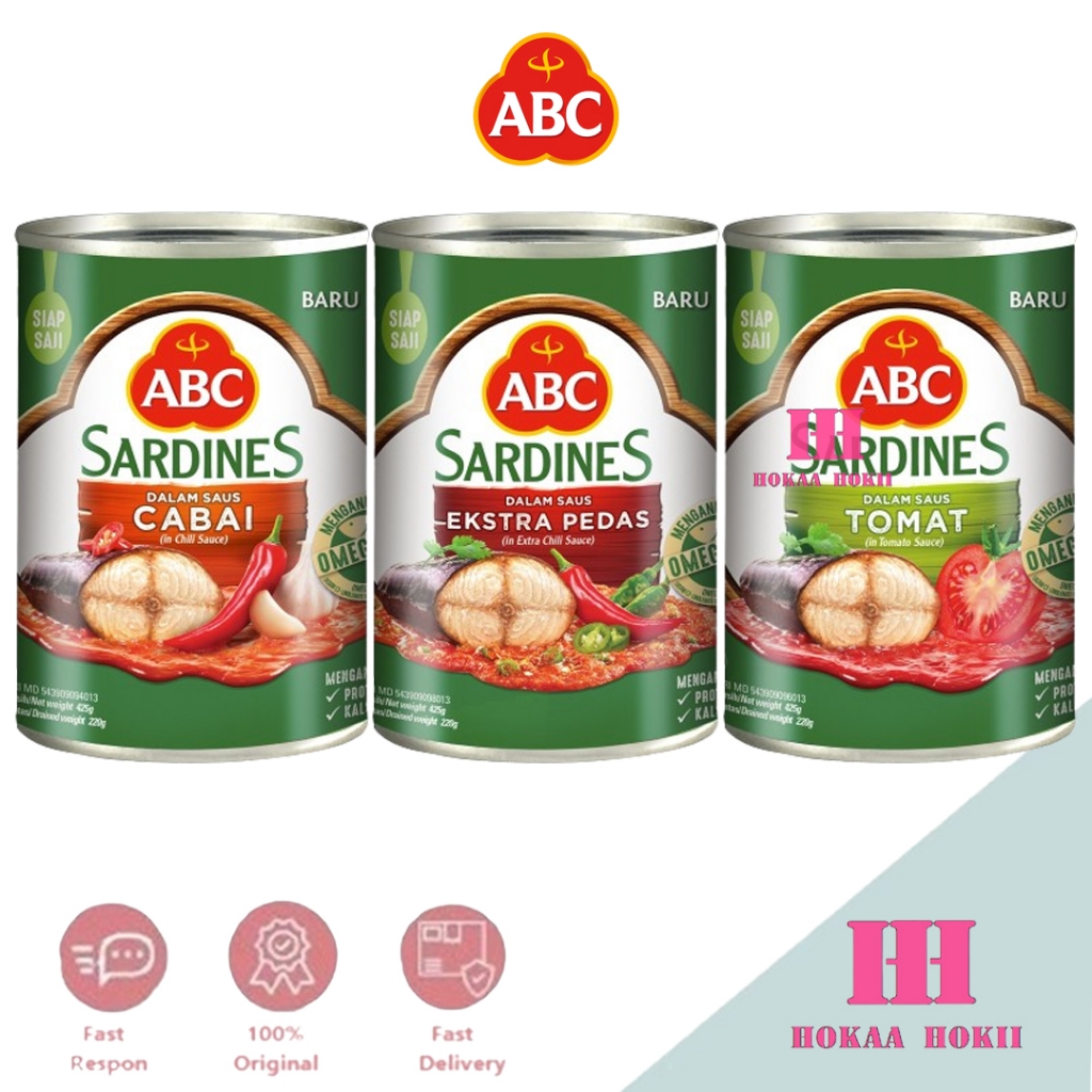 

ABC Sarden Dalam Saus All Variant Ukuran Besar 425gr