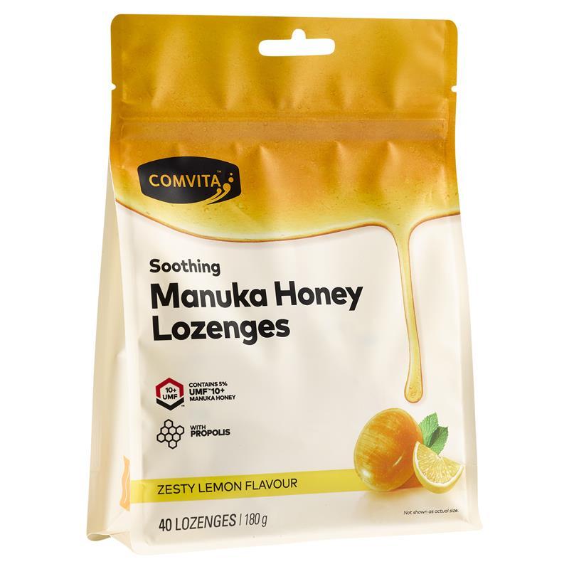 

COMVITA MANUKA HONEY LOZENGES WITH PROPOLIS LEMON AND HONEY 40 LOZENGES (Permen dengan rasa madu&lemon)
