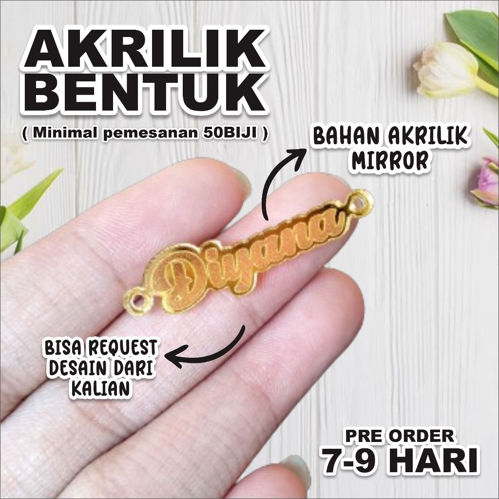 

Label Hijab Akrilik Label Jilbab Label Baju Akrilik Custom Akrilik Mirror Gold Rosegold Silver