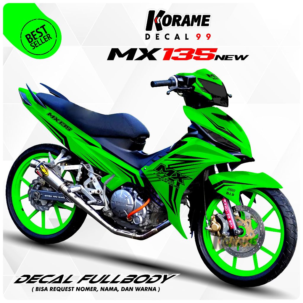 Decal Stiker Jupiter MX NEW 135 Motif Matrixlane Warna Hijau Fullbody