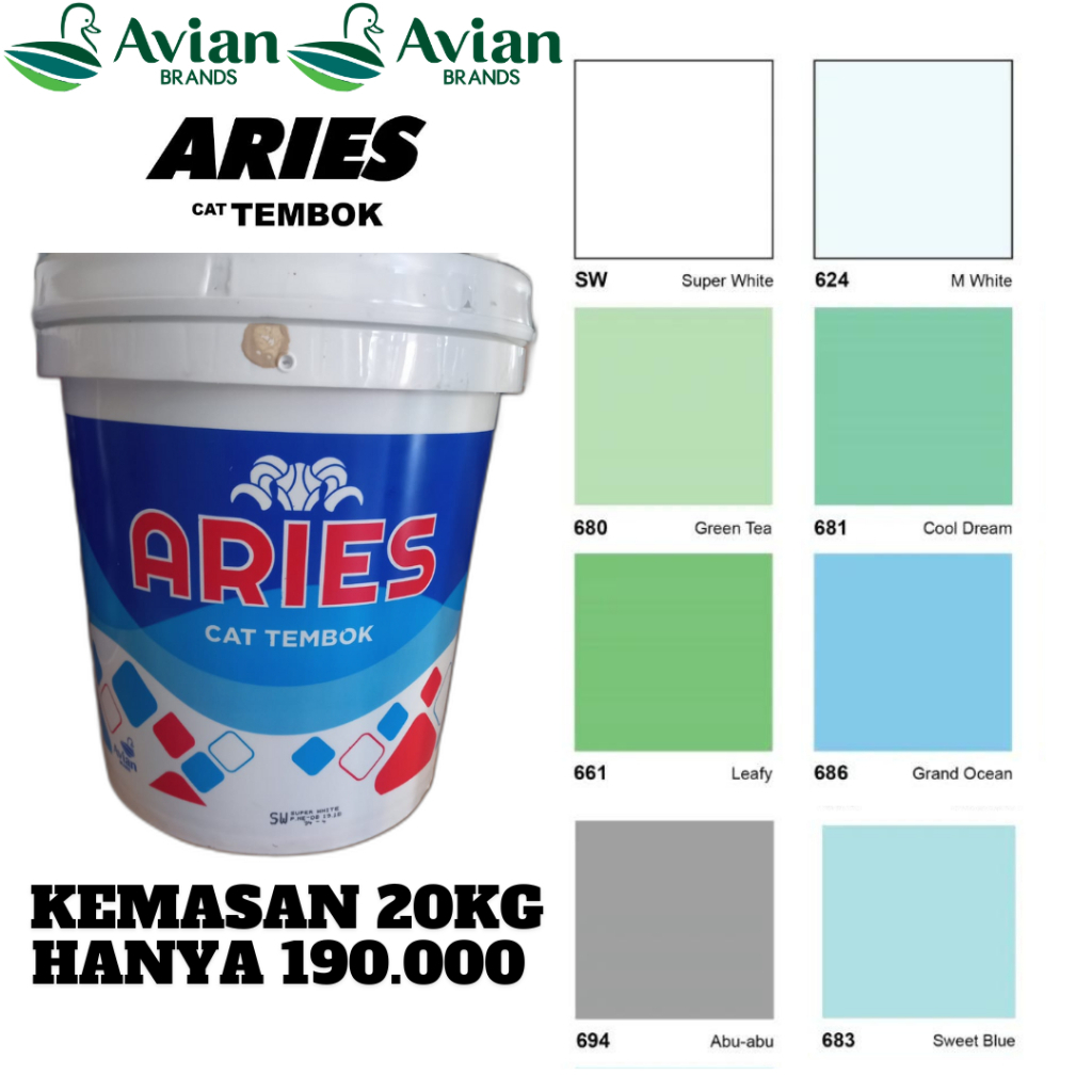 CAT TEMBOK ARIES 20KG (AVIAN BRANDS)