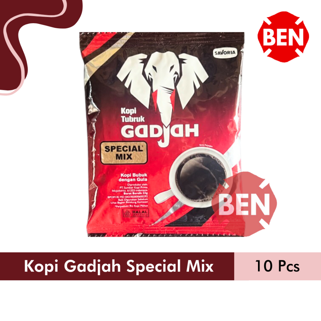 

Kopi Tubruk Gadjah Spesial Mix 1 Renceng 10 Sachet Coffee Gula Gajah