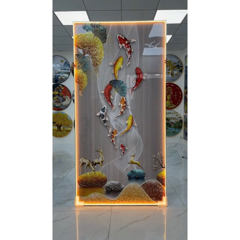 Lukisan Hiasan Dinding Porcelain Diamond 5D Crystal Ikan koi
