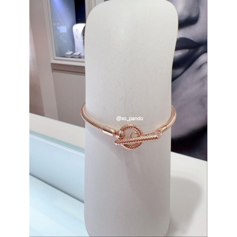 Rose Gold T Bar Bracelet Pandora Authentic