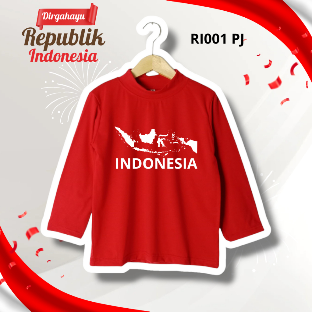 RI001 Atasan Lengan Panjang Turtle Neck - Baju Atasan Kaos Top Hijab Anak Perempuan Laki-laki Kerah 