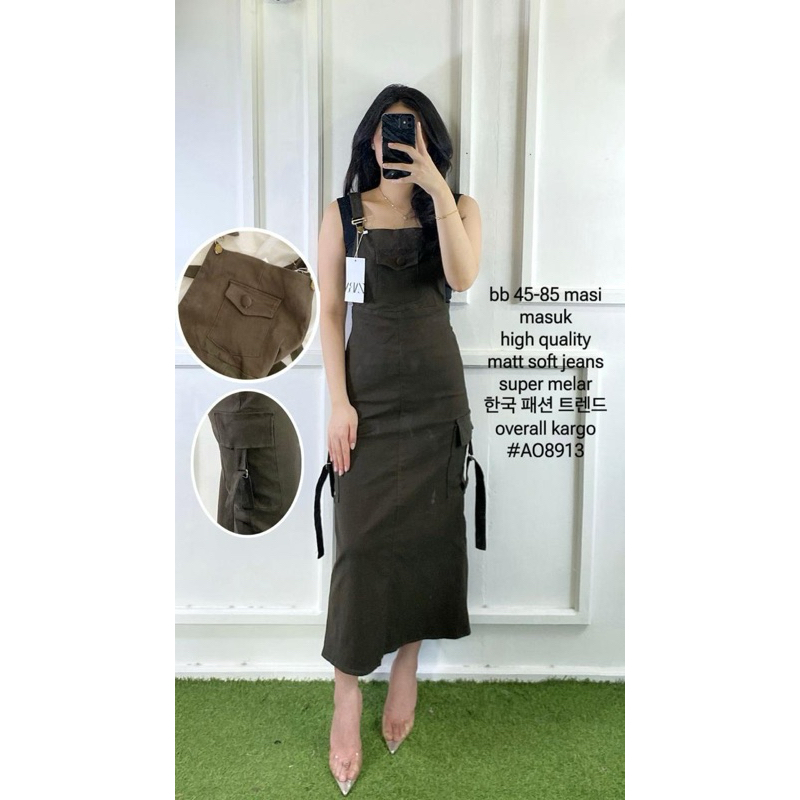 JUMPSUIT ROK CARGO WANITA OVERALL / BAJU KODOK WANITA MURAH