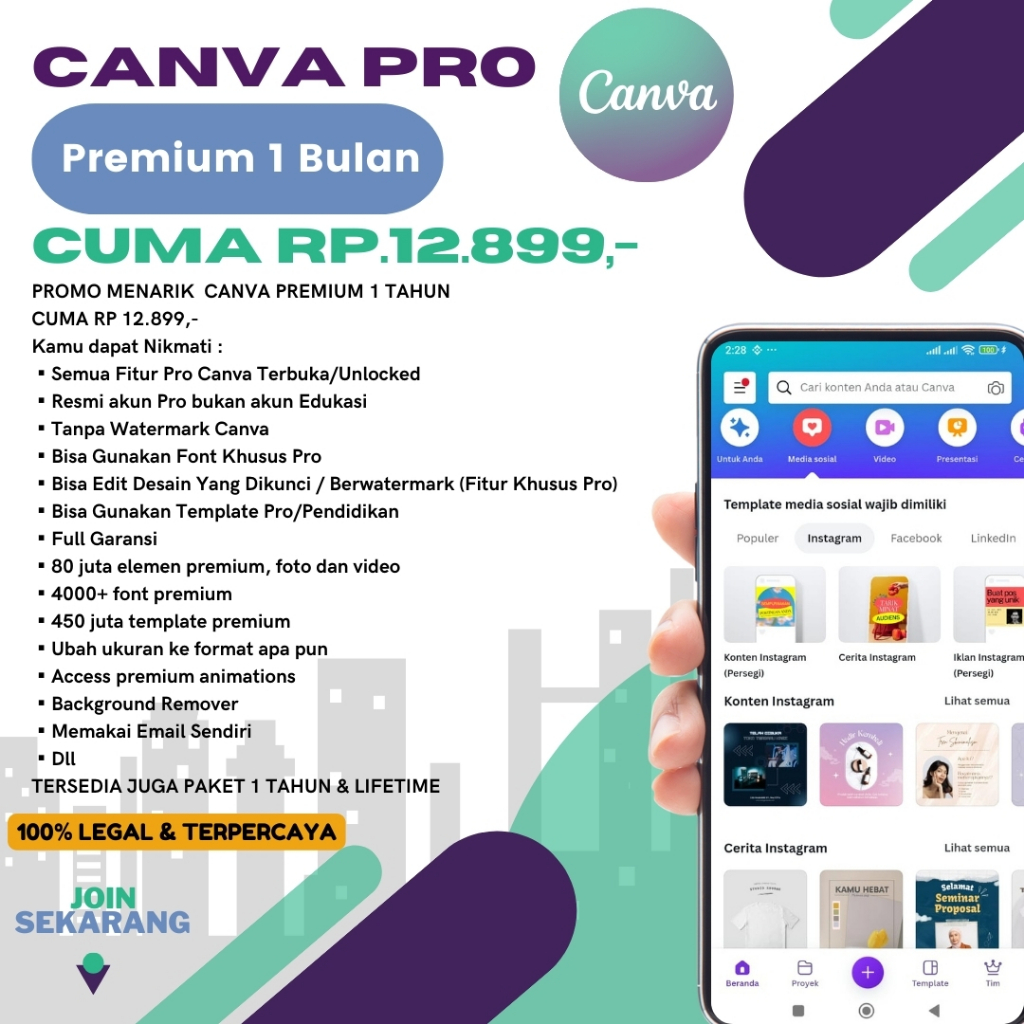 CANVA PRO PREMIUM 1 BULAN FULL VERSION APLIKASI DESAINER KONTEN TANPA WATERMARK