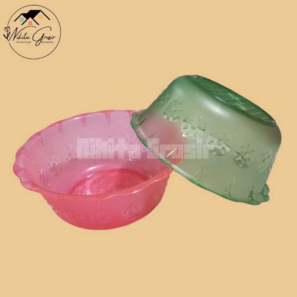 (06) Mangkok Plastik Kecil Cristal Warna Bening / Mangkuk Plastik Transparan