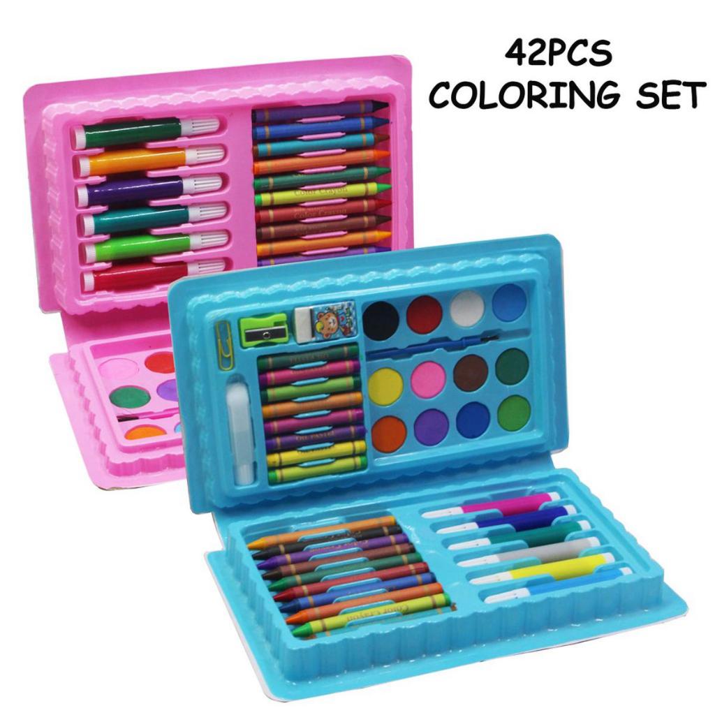 

KOMPLIT ALAT MENGGAMBAR DAN MEWARNAI 42PC / PENSIL WARNA CRAYON ANAK SET / KADO ULTAH ANAK MELUKIS CAT AIR
