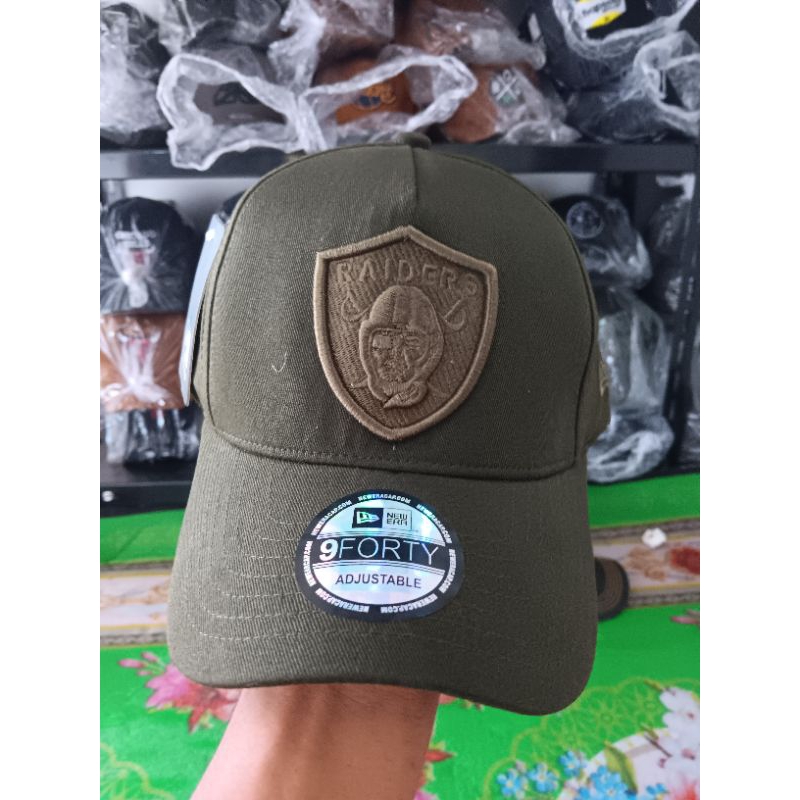 RAIDERS Army Full Hijau Army Bahan Hijau 9Forty A Prame Topi Permium