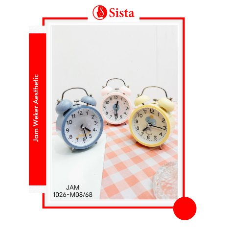 Jam Alarm Weker Lucu Aesthetic Murah Jam Weker Bentuk Bulat Polos