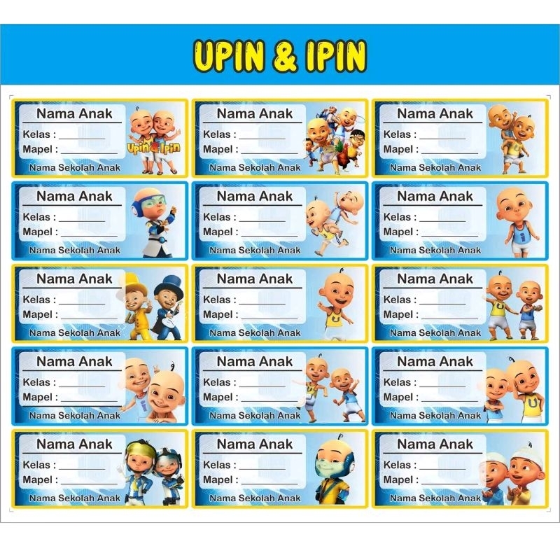 

Stiker Murah 21 Nama Buku Anak Costum Foto Kelas