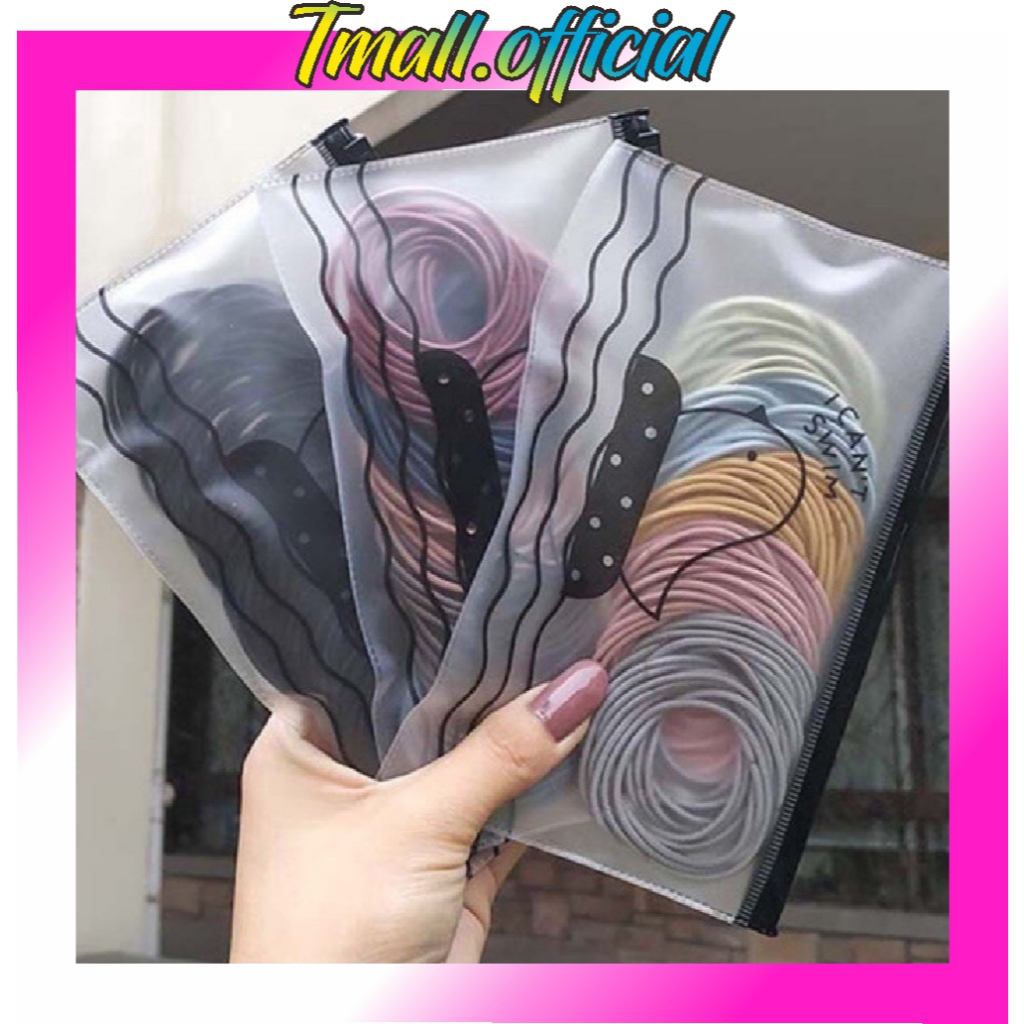 TMALL Ikat Rambut Anak Isi 100 pcs Kunciran Rambut Anak Tali Model Donat Elastis Hair Band R209
